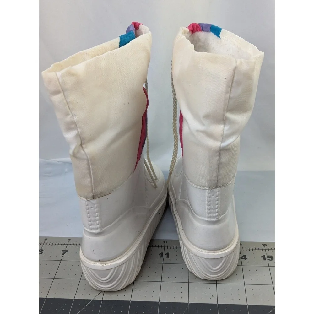 Waterproof White Rain Snow Boots Kids Sz‎ 12 Made in USA